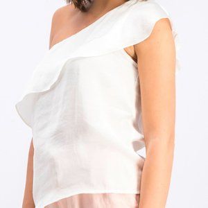Material Girl Juniors’ One-Shoulder Ruffled Top